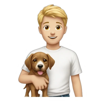 white kid with puppy sticker