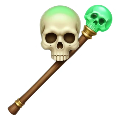 Skull Staff – Wooden staff with glowing skull top
 sticker