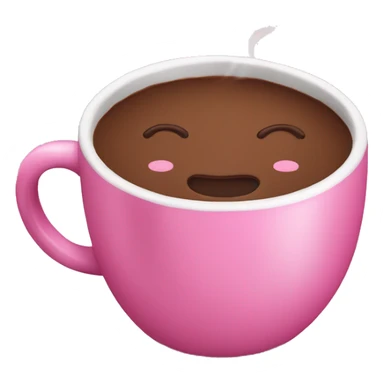 hot chocolate with pink mug sticker