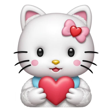 Genera esta emojis 🤍 con un hello Kitty en el medio sticker