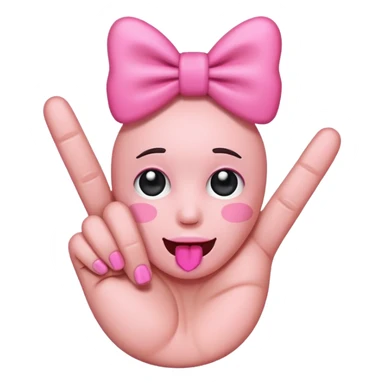 Middle finger emoji with pink bow on it sticker