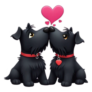 Two black Scottish terrier kissing sticker