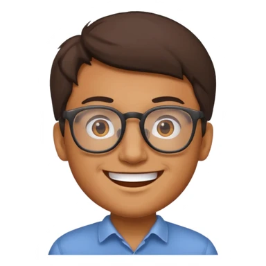 man wear glasses smile sticker