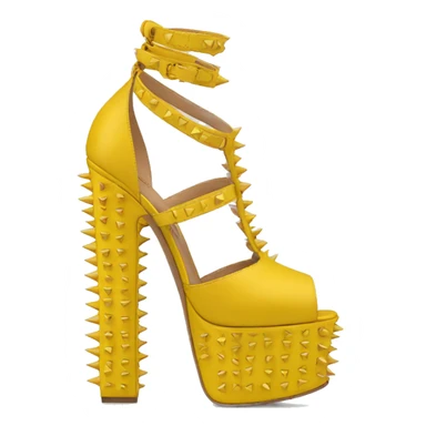 VALENTINO Tan-go PLATFORM yellow spikes sticker