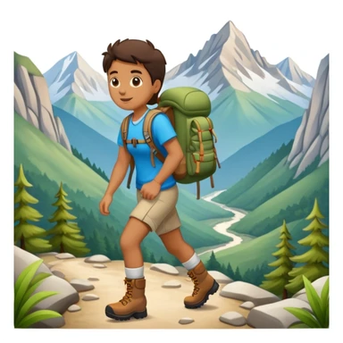 hiking in the mountains sticker