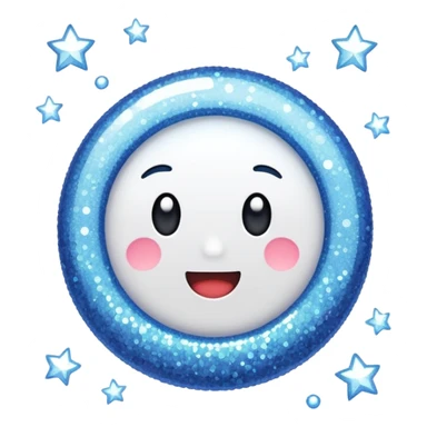 glitter white market sticker