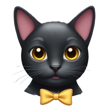 Black cat with bow in hair  sticker