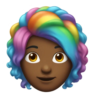 a person with rainbow hair sticker