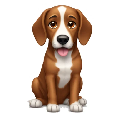 Dog with brown floppy ears sticker