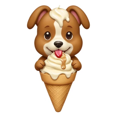 Dog eating ice cream sticker
