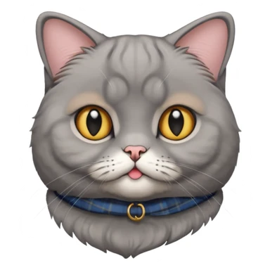 scottish fold cat grey with small ears sticker