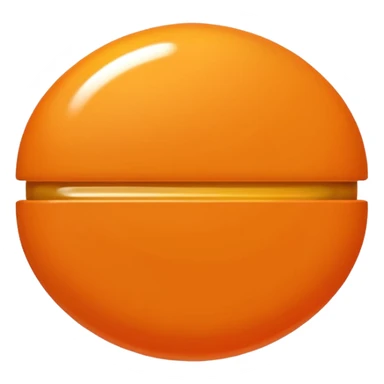 Orange Round Pill with line down middle sticker