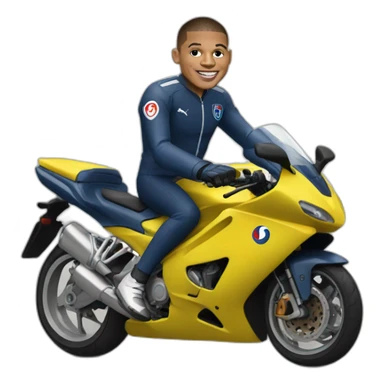 mbappé sur une moto sticker
