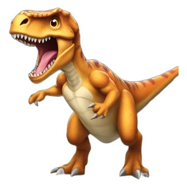 dinosaur rampaging in a library sticker