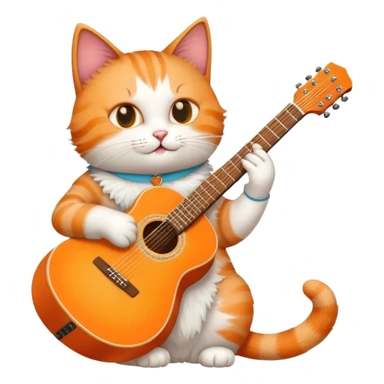 Cat playing the guitar  sticker