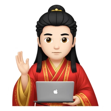 chinese god with laptop sticker