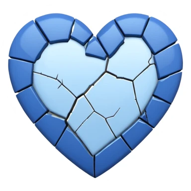 blue heart with small crack sticker