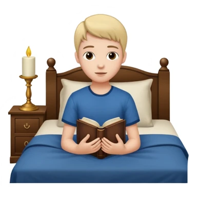 adolescente con la bliblia en la cama sticker