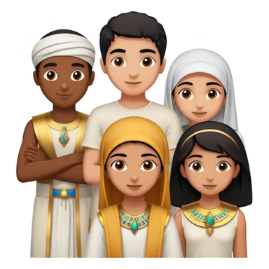 5 bestfriends, 1 south Asian girl, 1 Egyptian boy, 1 iranian girl, 1 moroccan boy , 1 black boy sticker
