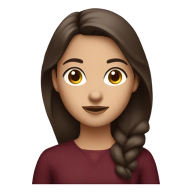 girl brunette in burgundy colors sticker