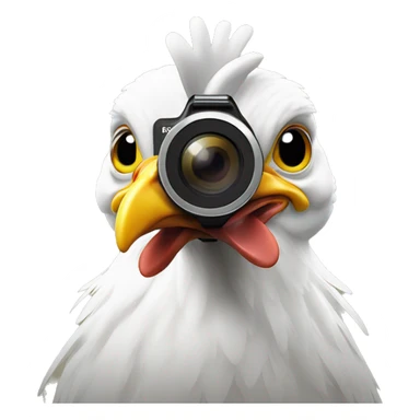 chicken with a gopro attached to head sticker