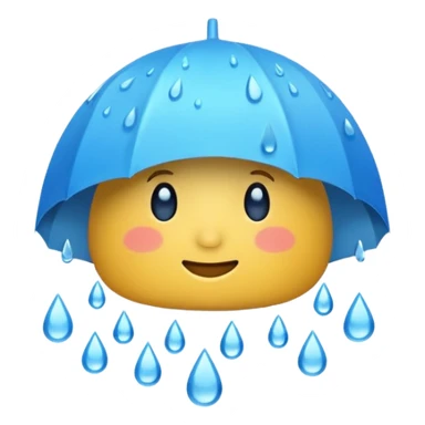 rainy weather emoji, simple, expressive sticker
