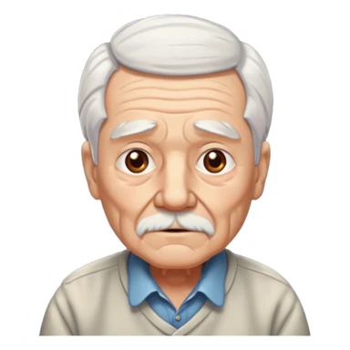 White haired grandpa in the dark room alone ￼ sticker