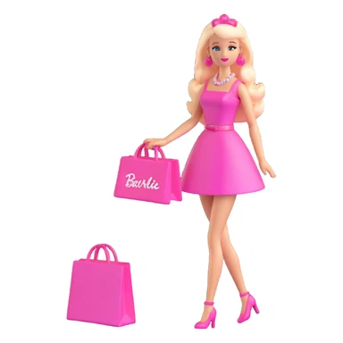 Barbie doll with pink accessories sticker