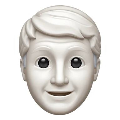 Marble style statue of man head happy full white sticker