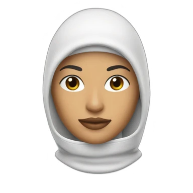 Latin woman using Lacoste balaclava sticker