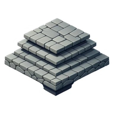 generate realistic detailed stone patform isometric view dark color sticker