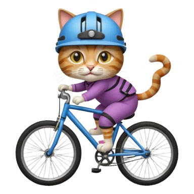 Crazy Cat riding a bicycle sticker