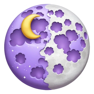 lilac diary moon mais claro sticker