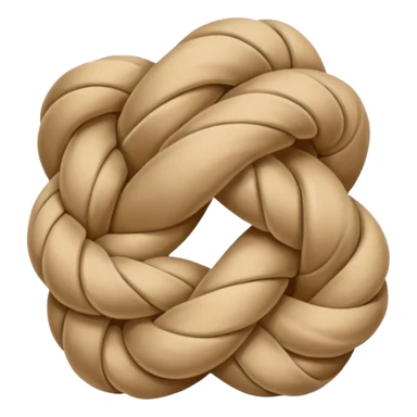 rope tied in a simple knot, rounded edges, cute, soft shading, sticker