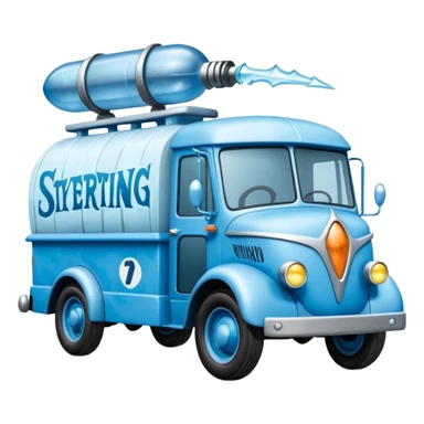 The Flintstones Mr. Freeze’s shiny frozen Scooby Doo 1918 Lightning Bug busters exterminators antique long wheelbase moving truck  sticker