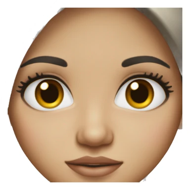 Girl with brown eyes, black hair, white skin, and lashes sticker