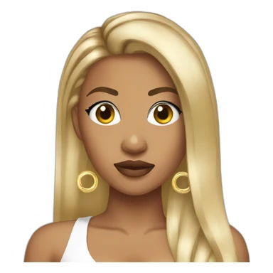 keyshia cole with a round face and long dark hair and hoop earrings sticker