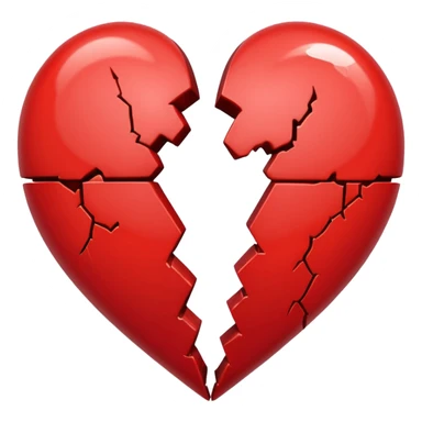 heart broken in half red sticker