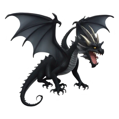 Black dragon flying  sticker