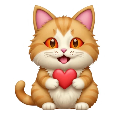 Full body Cat with popping out love heart eyes and mouth open sticker
