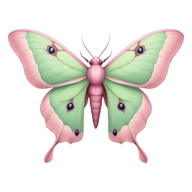 Pastel pink Luna moth sticker