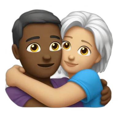 Two white poeple hugging sticker