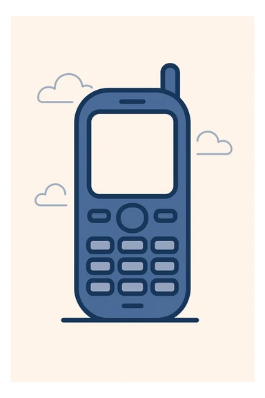 a phone in a modern flat style, minimal and clear sticker