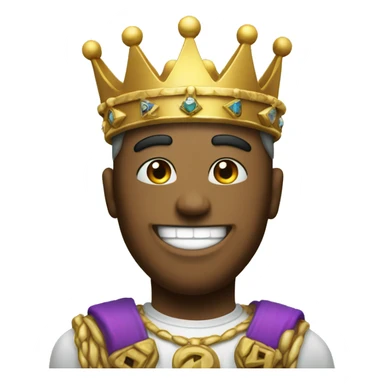 A cool smiley face wearing a crown with “Epic" written on it  sticker