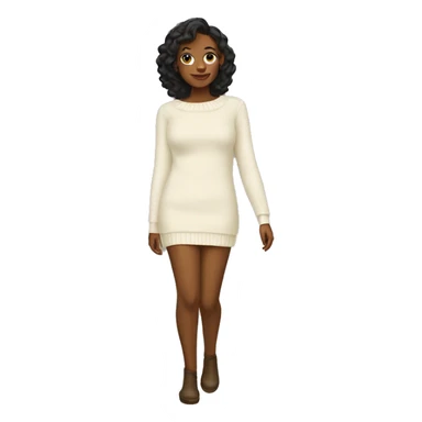 Cream sweater dress sticker