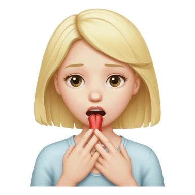 blond girl choking herself sticker