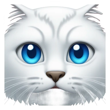 Angry White cat with blue eyes  sticker