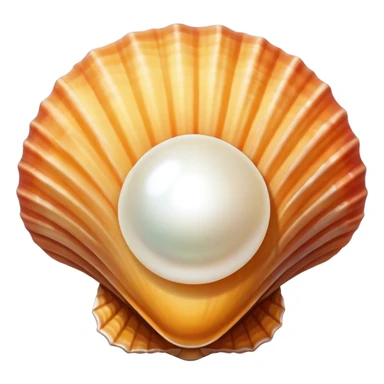 Sea shell with pearl sticker