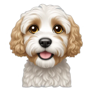 White cute cavapoo sticker