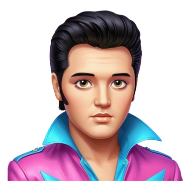 synthwave aesthetic brilliant divine lighting, oil paint  -  elvis presley sticker